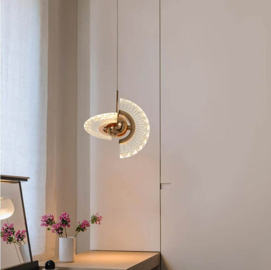 Suspension Marguerite Rose Gold Cristal et Inox Design Moderne Unique