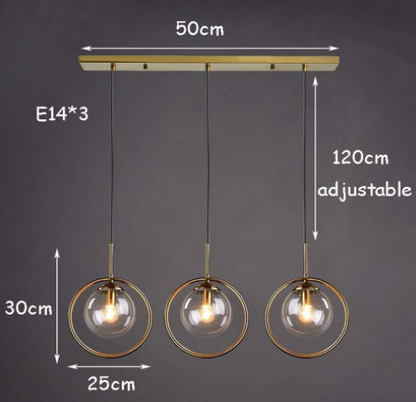 Suspension Céleste Triple en Verre Fumé avec Support Long Maroc